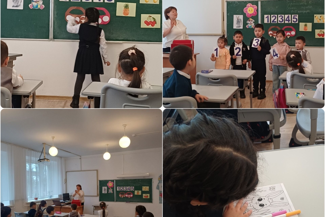 Саумалкөл қазақ орта мектебінде 18-қараша күні мектепалды даярлық сыныбында Г.А.Сексенбаева бастауыш сыныптар онкүндігіне орай «1-5 сандары» тақырыбында ашық сабақ өткізді. 